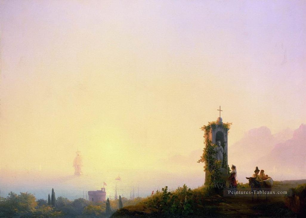 chapelle au bord de la mer 1847 Romantique Ivan Aivazovsky russe Peintures à l'huile